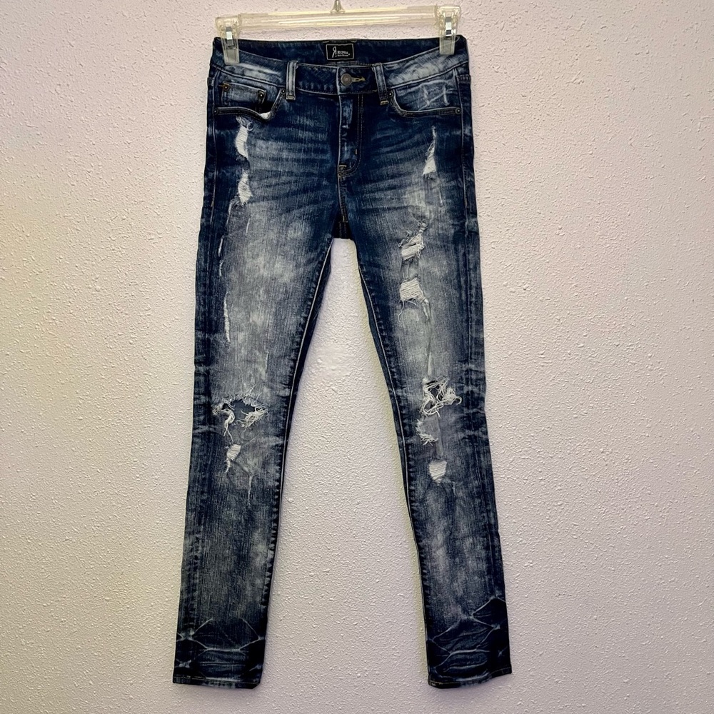 Remix rock revival acid wash distressed jeans